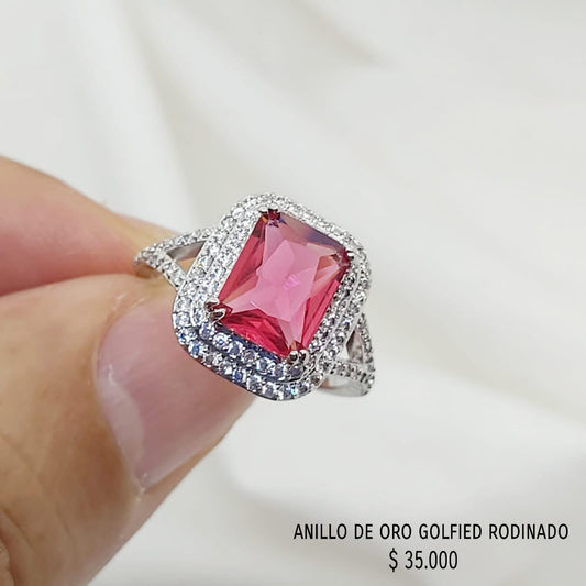 Anillo de oro Golfield rodinado