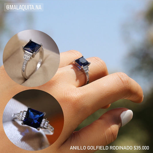 Anillo de oro golfield rodinado