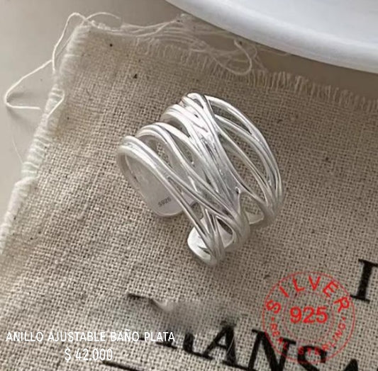 Anillo ajustable baño plata