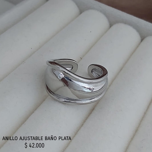 Anillo ajustable con baño plata925