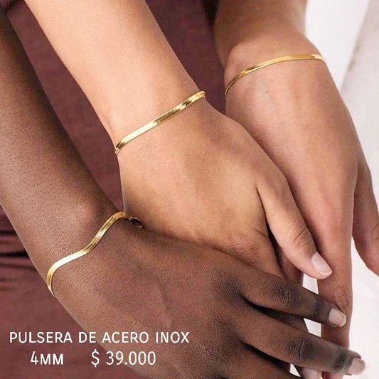 Pulsera plana de acero inoxidable