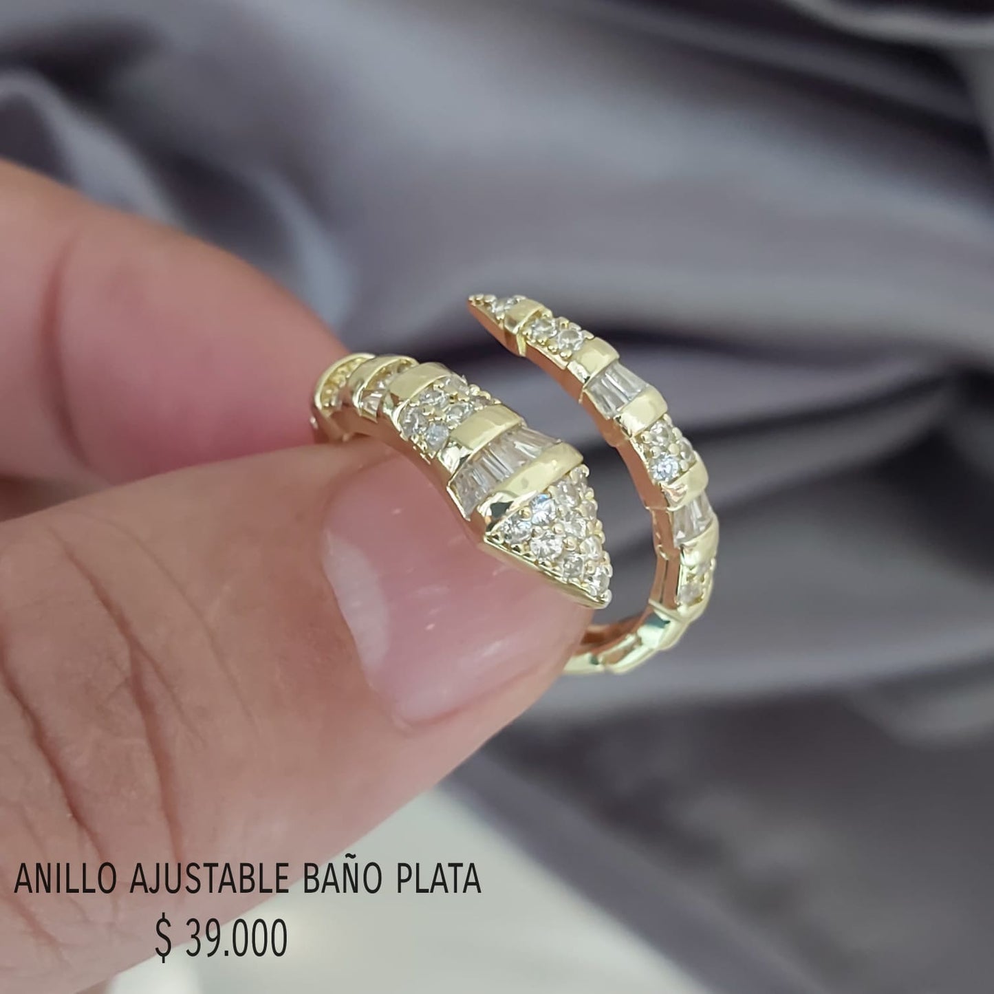Anillo ajustable baño plata
