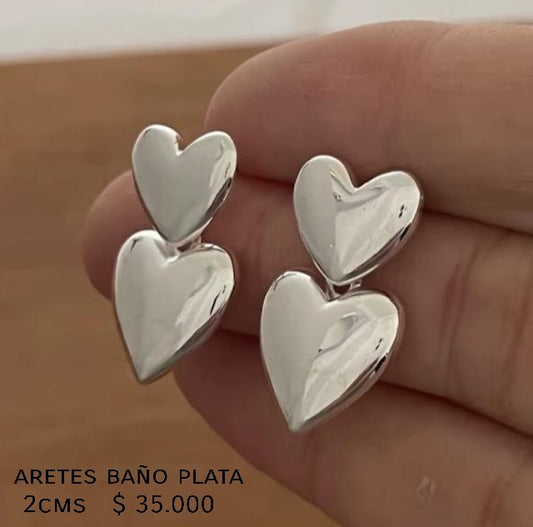 Aretes baño plata