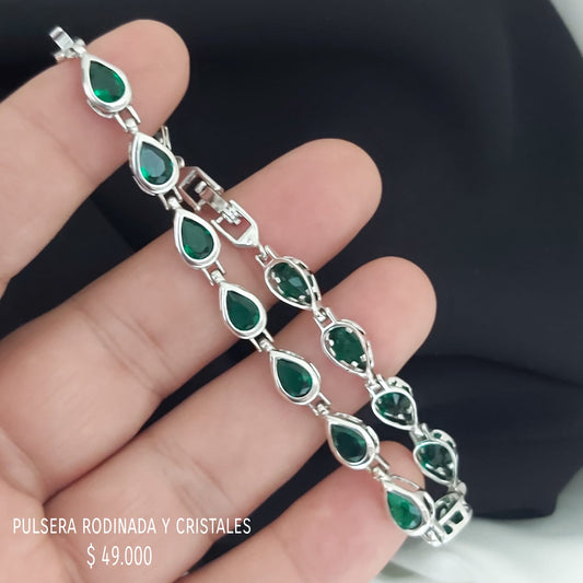 Pulsera y cristales rodinada