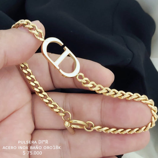 Pulsera DI*R acero inox baño oro 18k