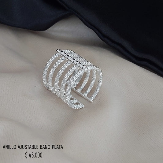 Anillo ajustable baño plata