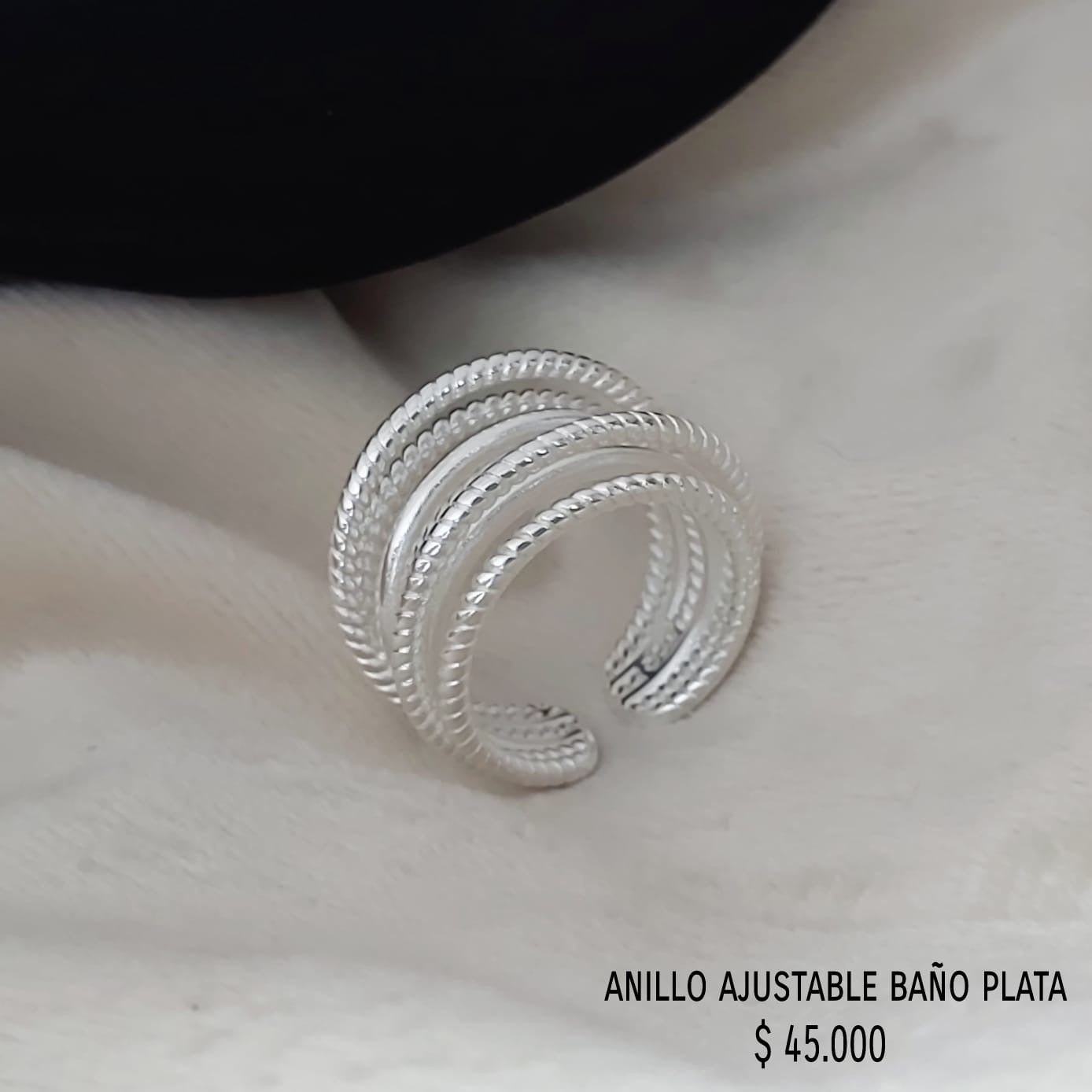 Anillo ajustable baño plata