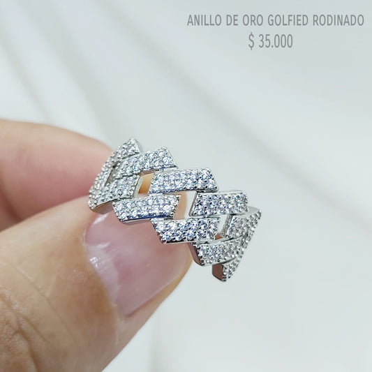 Anillo de oro golfield rodinado