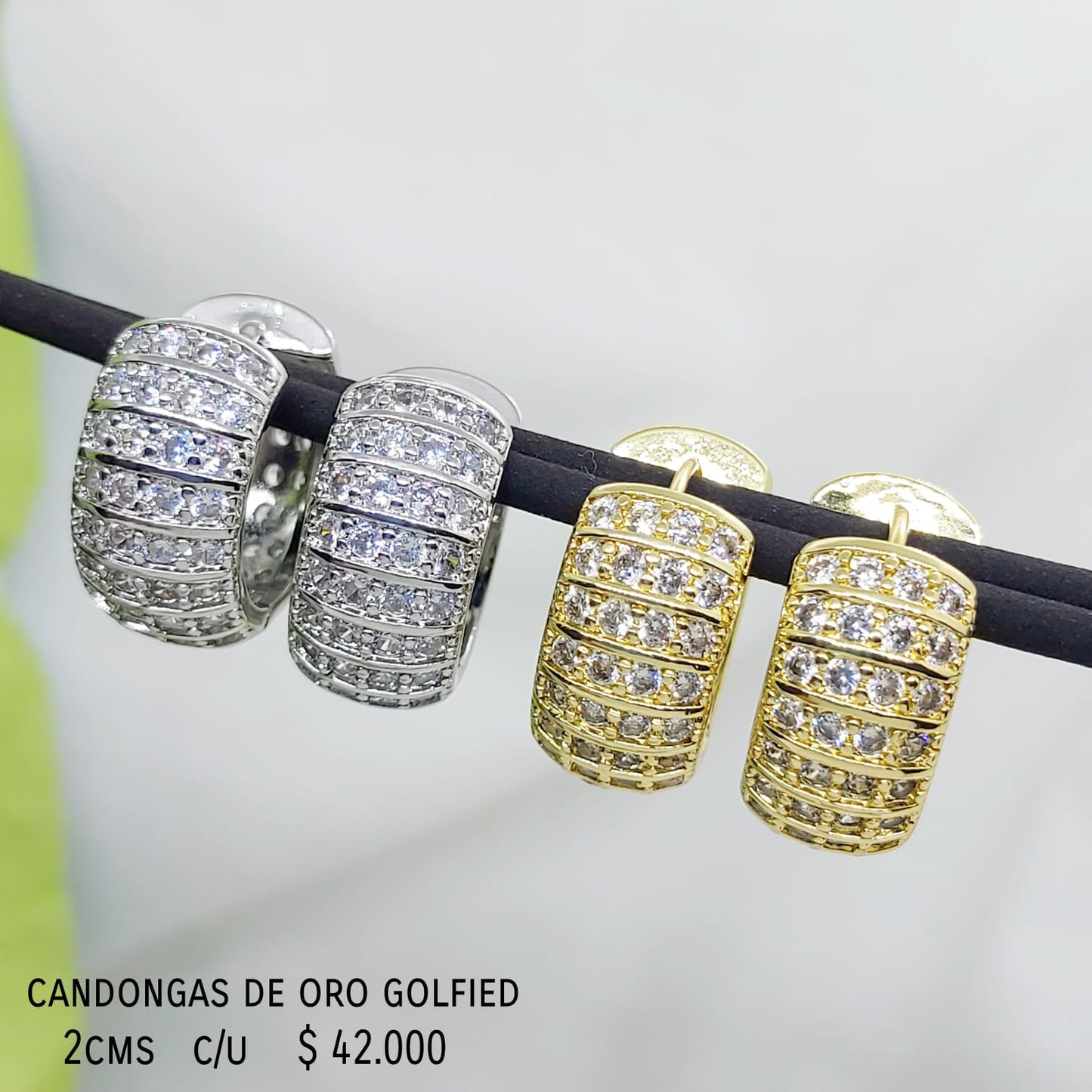 Candongas de oro golfield  (2cm)