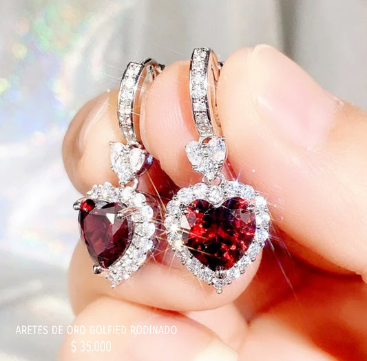 Aretes de oro golfield rodinado