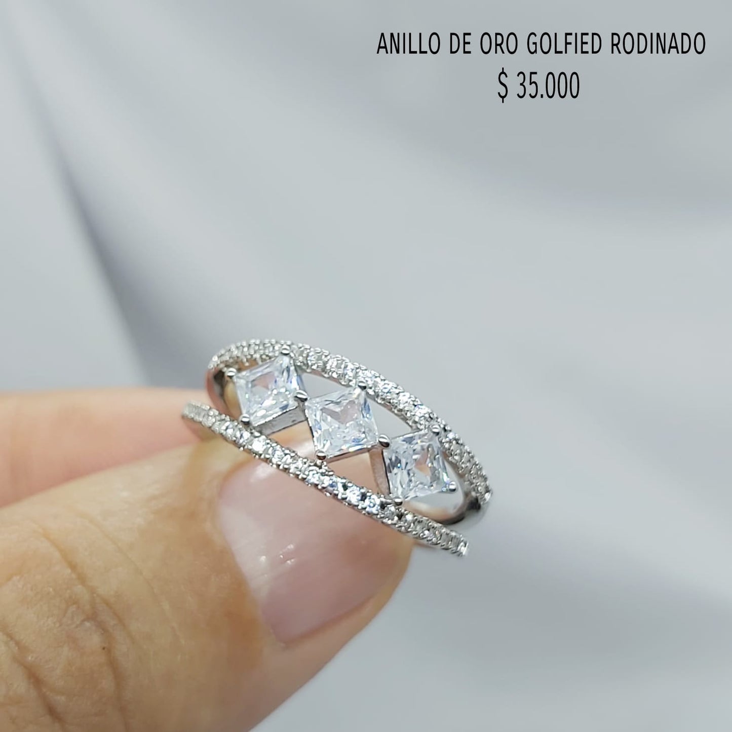 Anillo de oro golfield rodinado