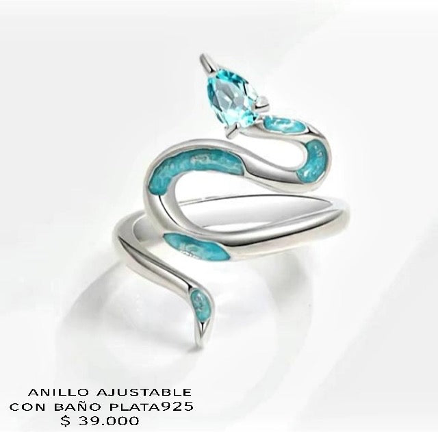 Anillo ajustable con baño plata925