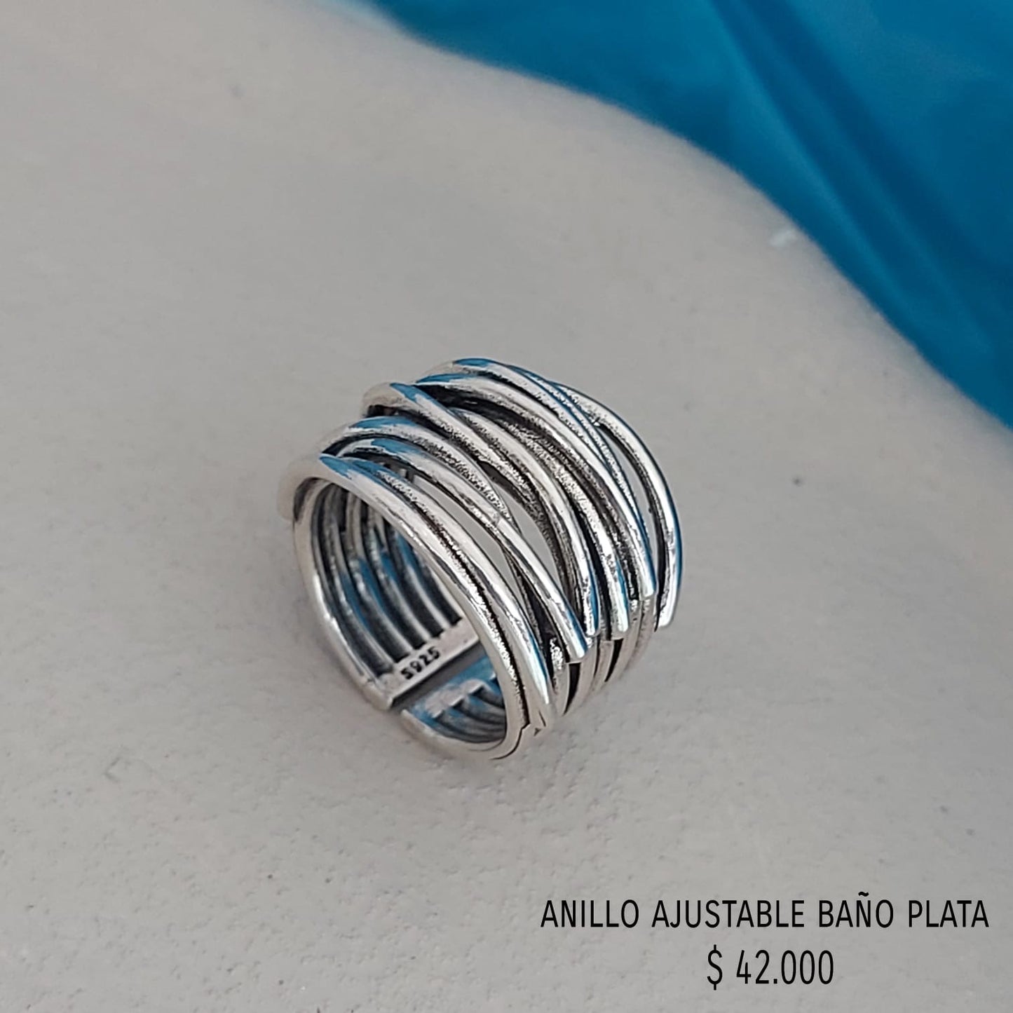 Anillo ajustable baño plata