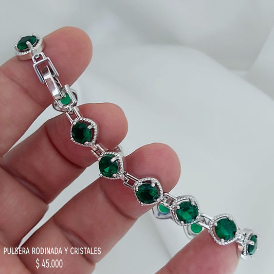 Pulsera y cristales rodinada