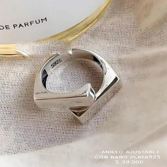 Anillo ajustable con baño de plata925