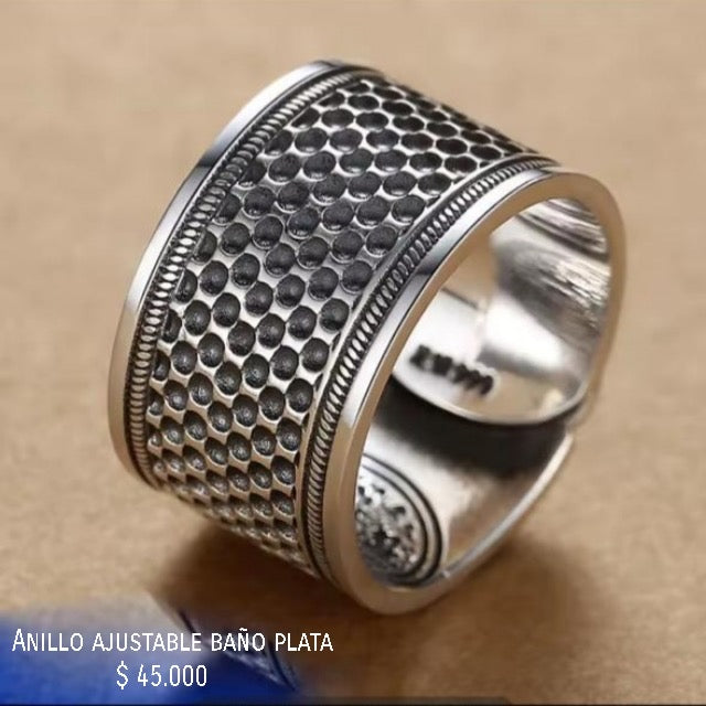 Anillo ajustable baño plata