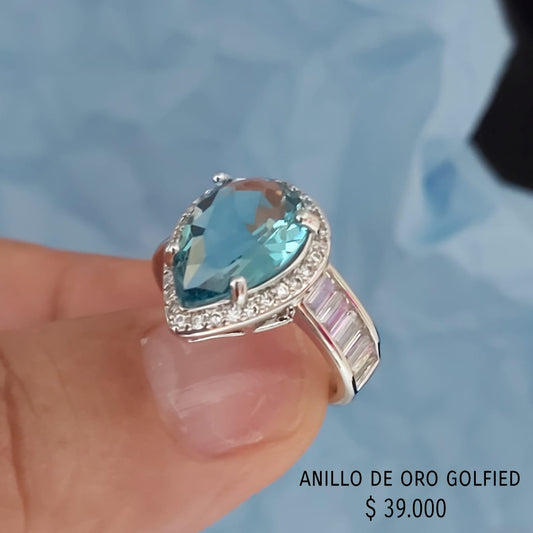 Anillo de oro golfield rodinado