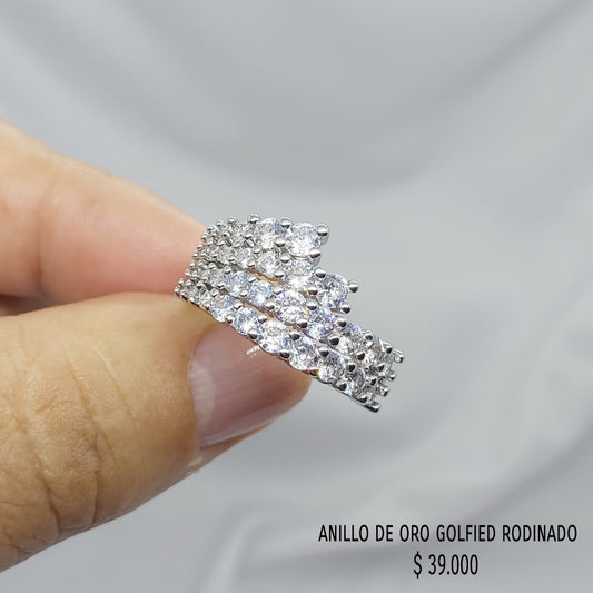 Anillo de oro golfield rodinado
