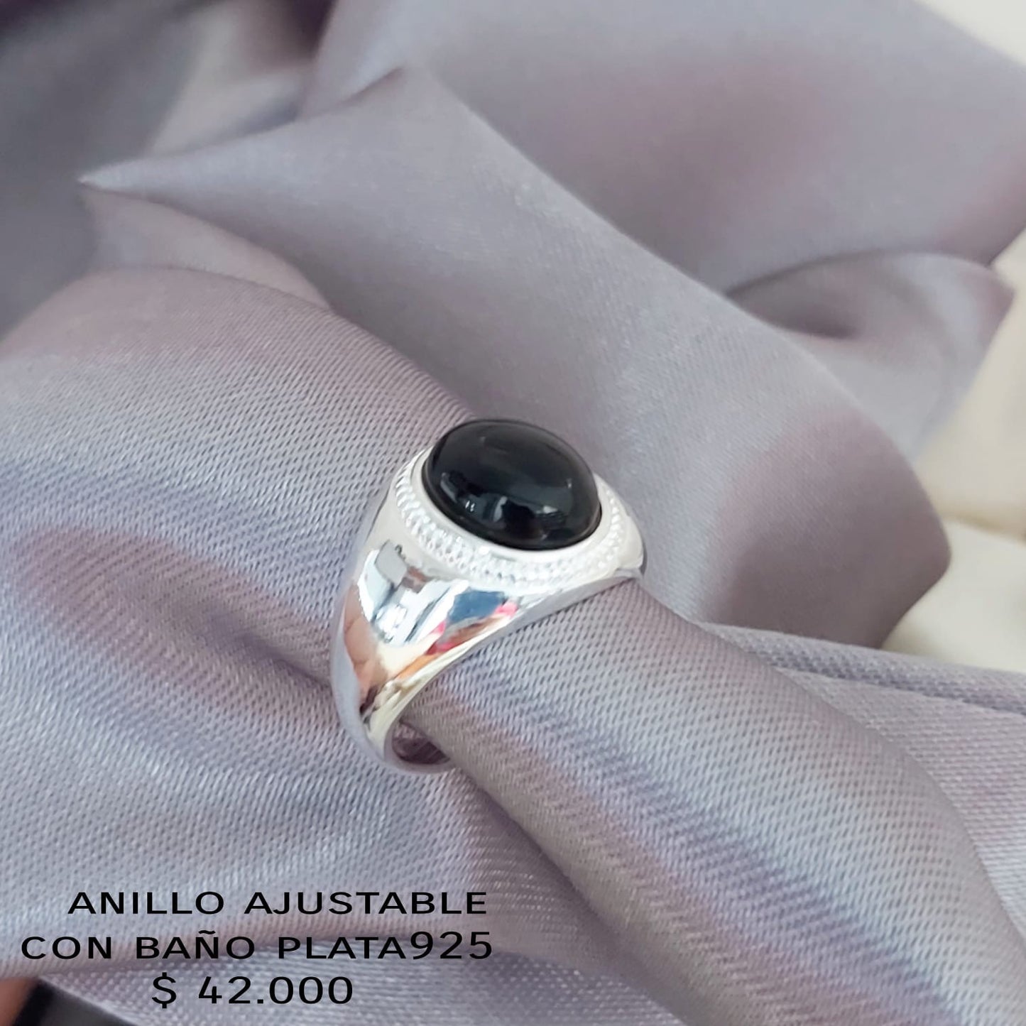 Anillo ajustable con baño plata925