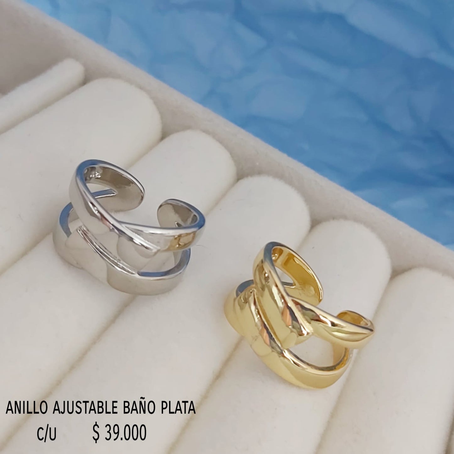 Anillo ajustable baño plata