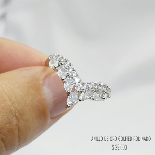 Anillo de oro golfield rodinado