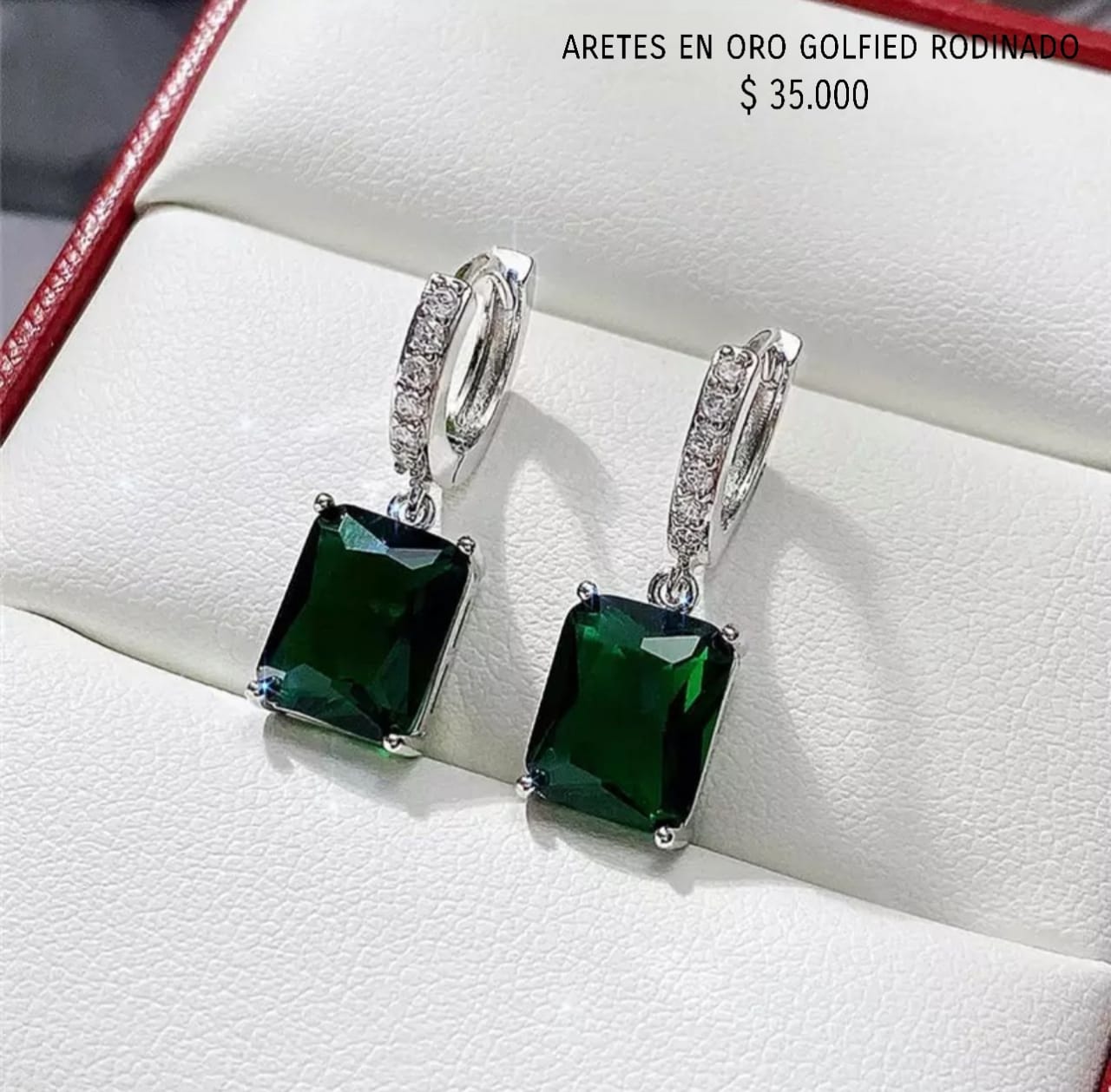 Aretes de oro golfield rodinado