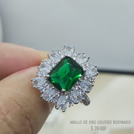 Anillo de oro golfield rodinado