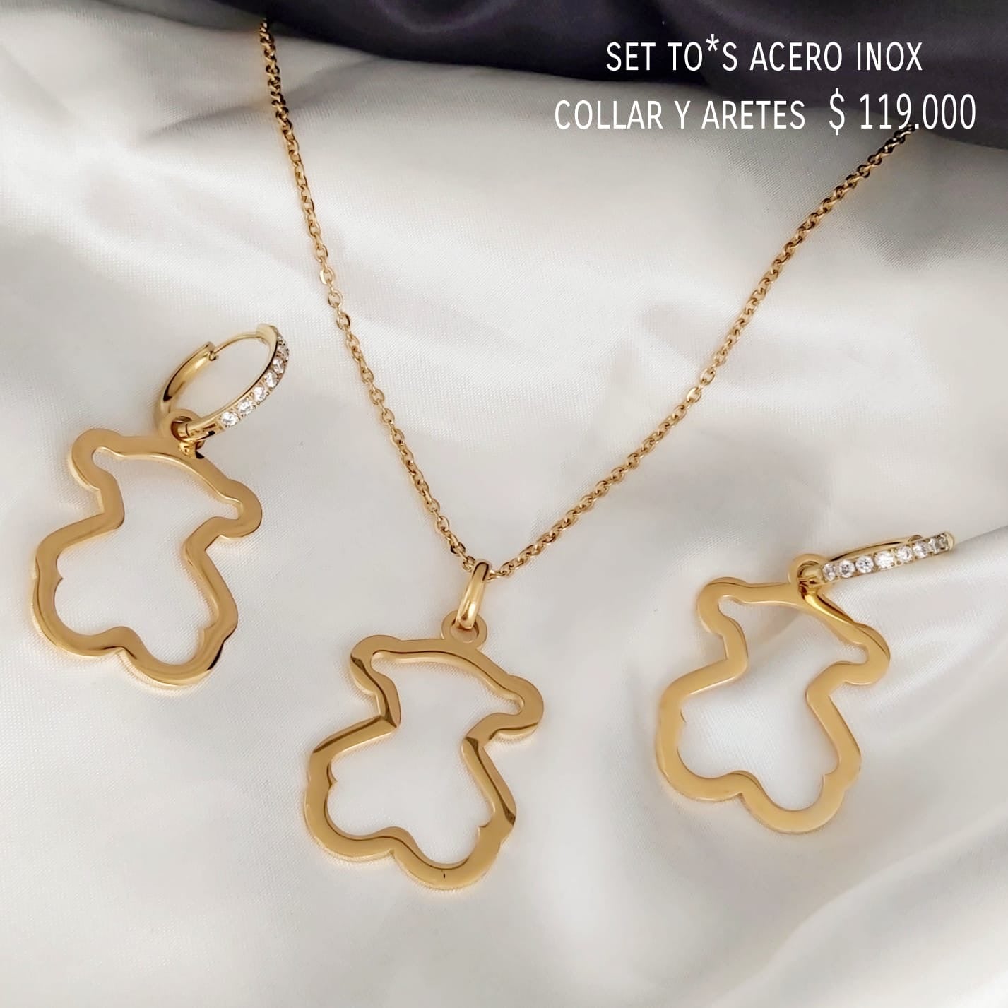 Set to*s acero inox collar y aretes