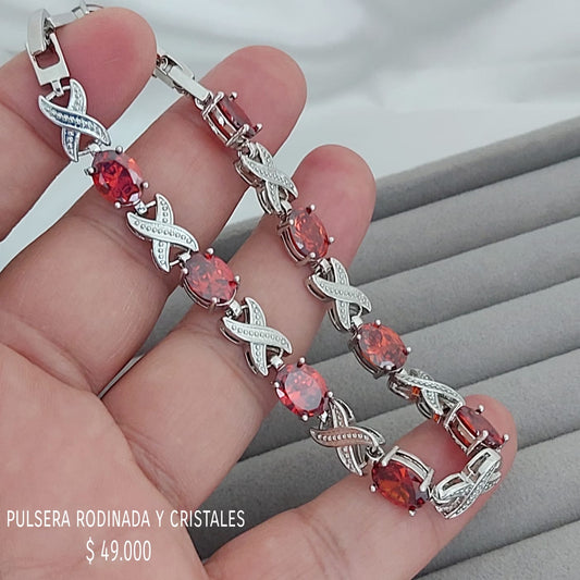 Pulsera y cristales rodinada