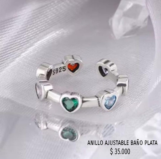 Anillo ajustable baño plata