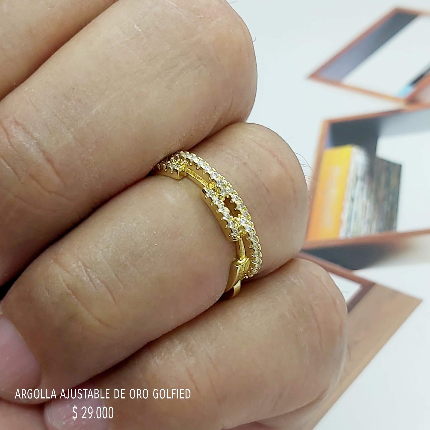 Anillo ajustable de oro golfield