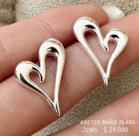 Aretes baño plata