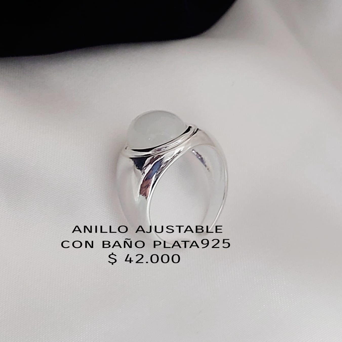 Anillo ajustable con baño plata925