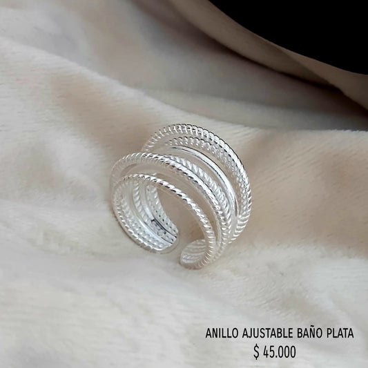 Anillo ajustable baño plata