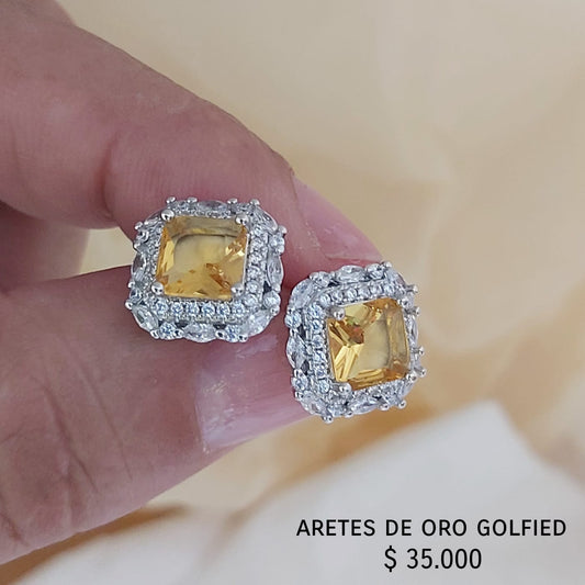 Aretes de oro golfied