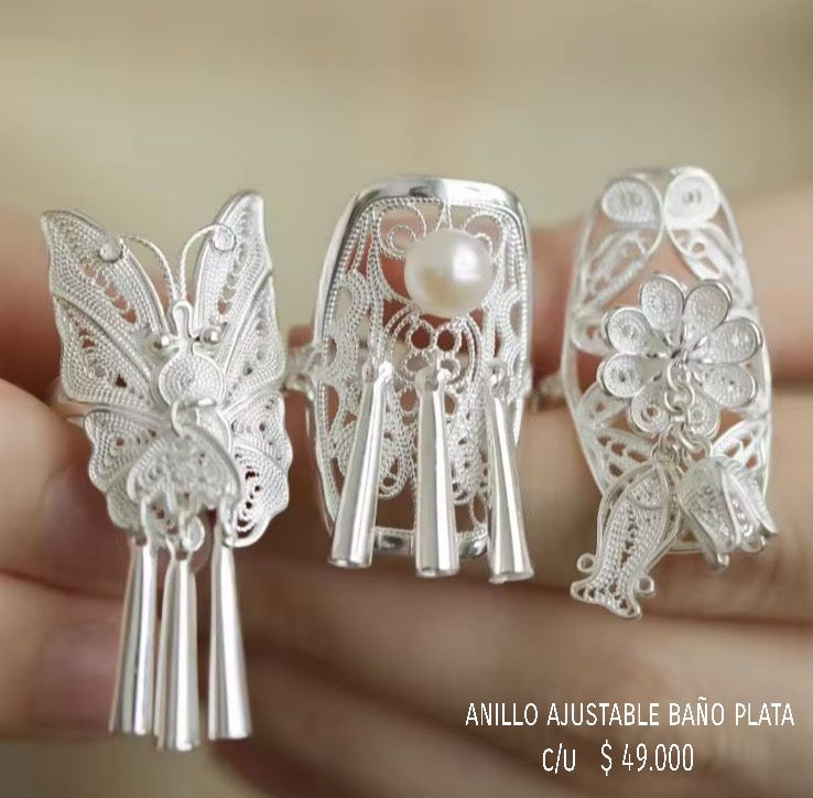 Anillo ajustable baño plata