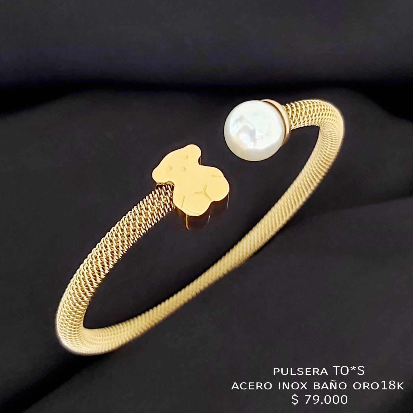 Pulsera TO*S acero inox baño oro 18k