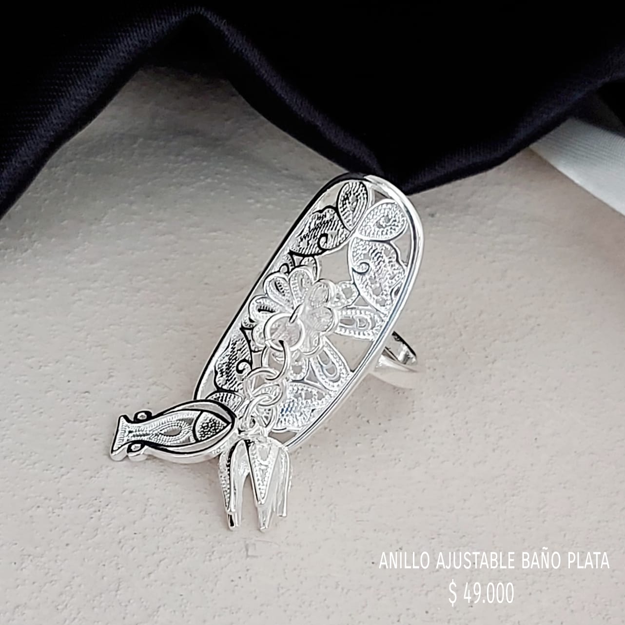 Anillo ajustable baño plata