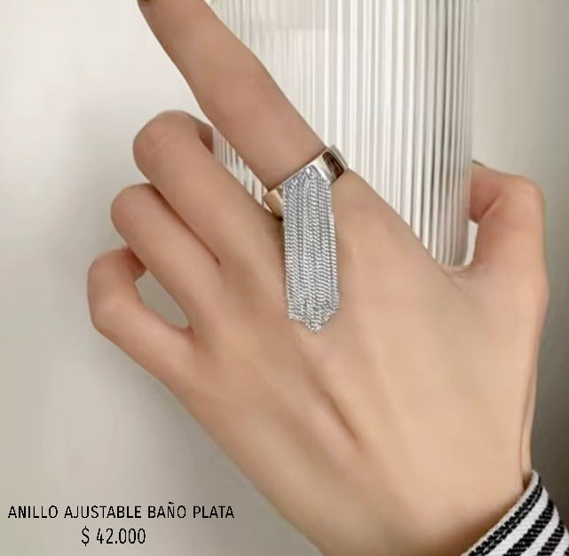 Anillo ajustable baño plata