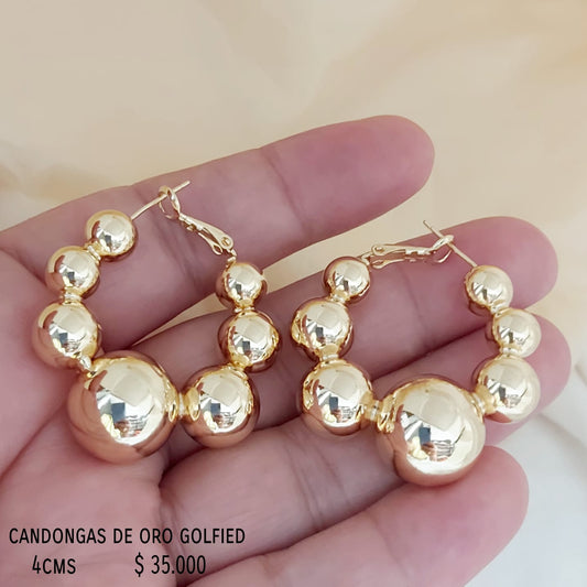 Candongas de oro golfield 4cms