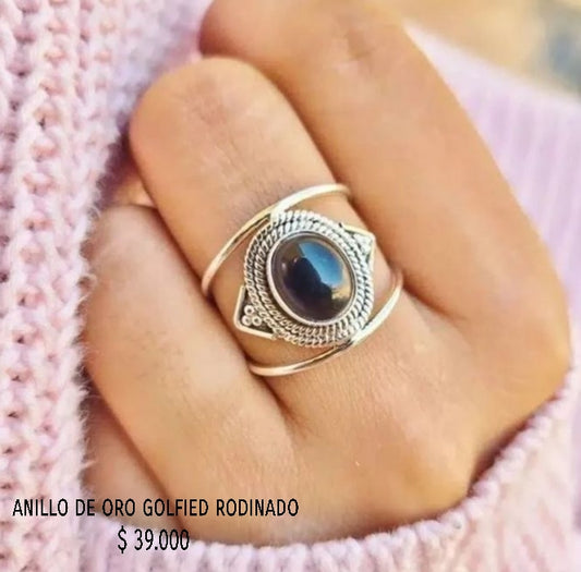 Anillo de oro golfield rodinado