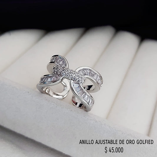 Anillo ajustable de oro golfield rodinado