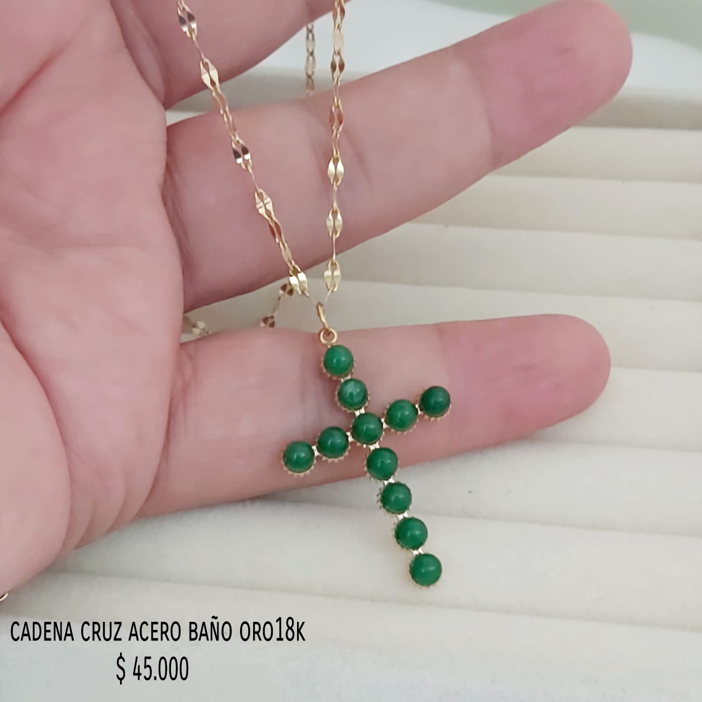Collar acero inox baño oro18k
