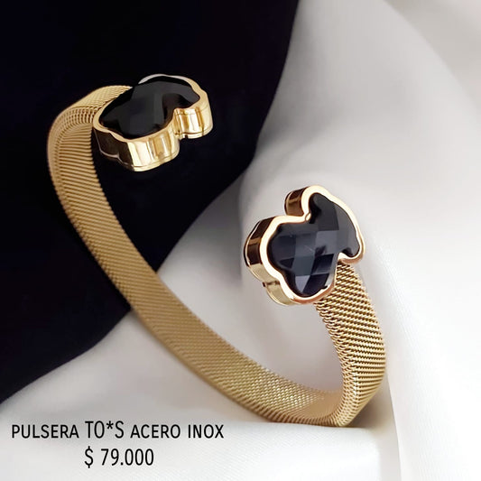 Pulsera TO*S acero inox baño oro 18k