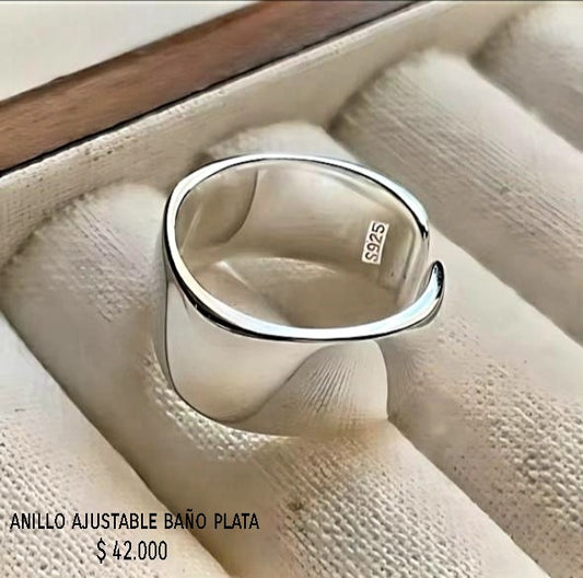 Anillo ajustable baño plata