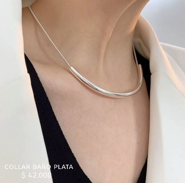 Collar baño plata