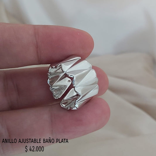 Anillo ajustable con baño plata925