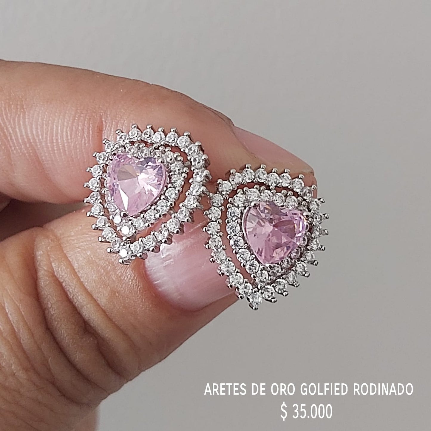 Aretes de oro golfield rodinado
