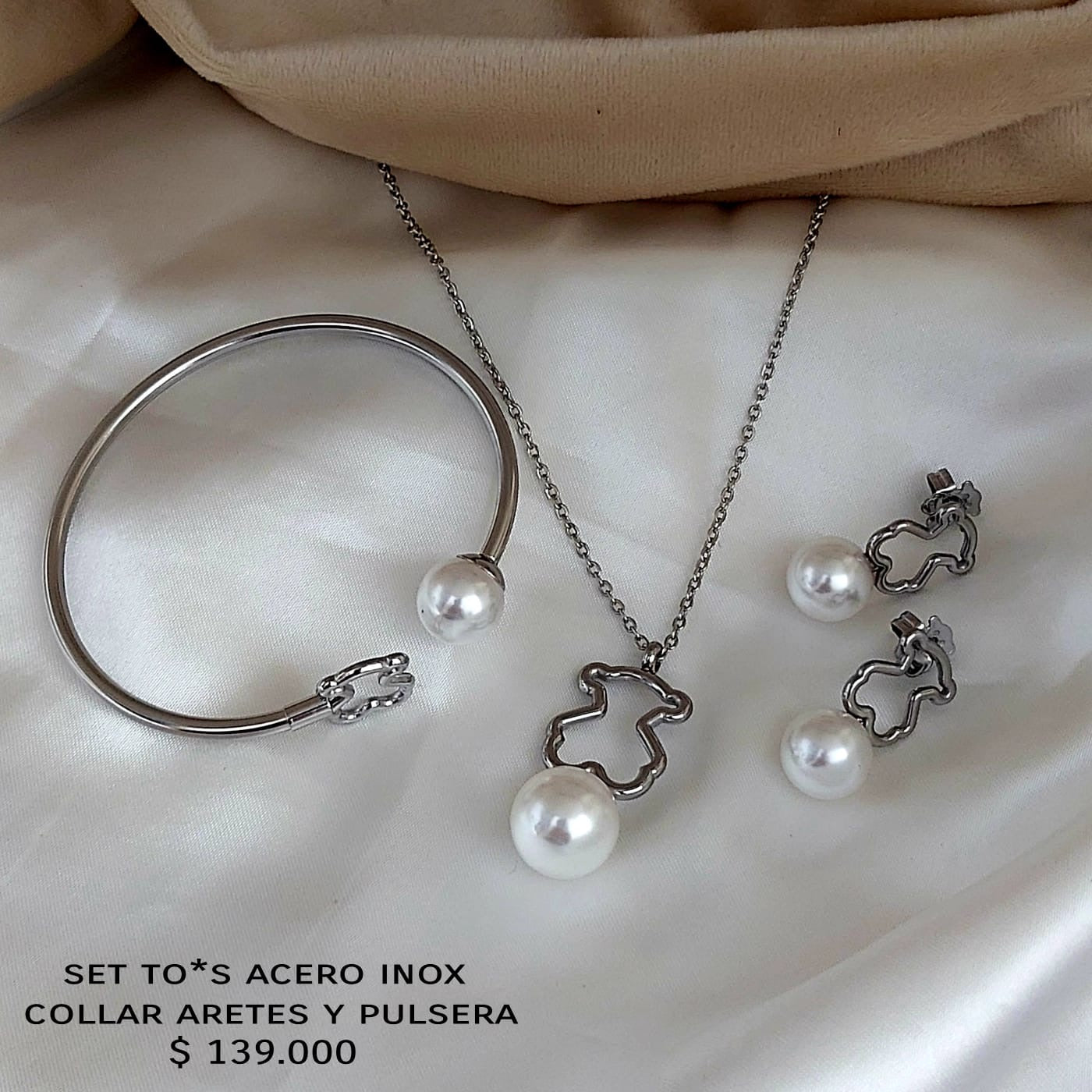 Set to*s acero inox collar aretes pulsera