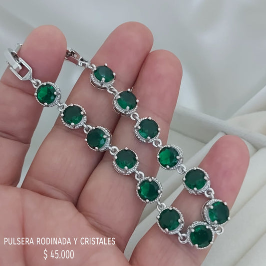 Pulsera y cristales rodinada